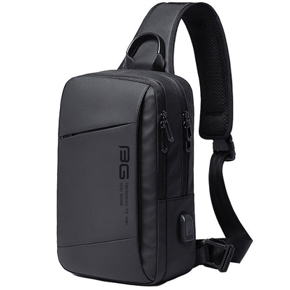 BANGE New Fashion All-Match Outdoor Sports Technology USB Casual Shoulder Men's Business Chest Bag - Aega