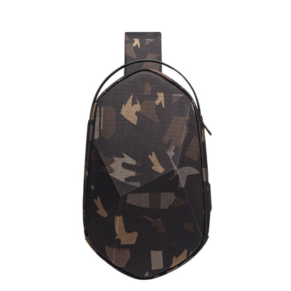 BANGE Chest Bag Men's One-Shoulder Messenger Bag Hard Shell Polyhedron Trend Men's Bag New Bag - Aega