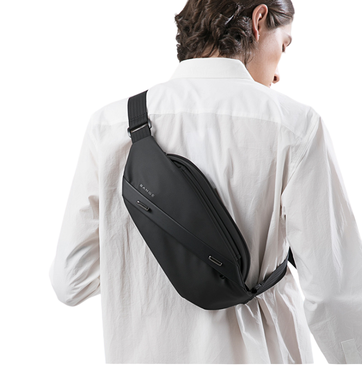 BANGE Outdoor Sport Men Sling Bags Crossbody Pack for Cell Phone Large Capacity Chest Bag Male Waterproof Single Pouch For Earphone - Aega