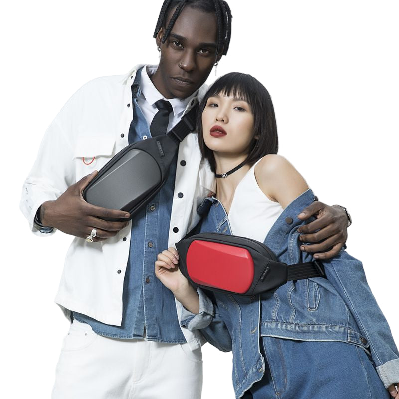 BANGE New Waist Bag Men's Chest Bag Waterproof Shoulder Bag Korean Version EVA Hard Shell Messenger Bag Couples Waist Bag - Aega
