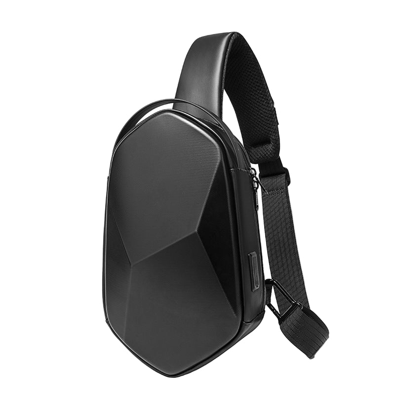 BANGE Chest Bag Men's One-Shoulder Messenger Bag Hard Shell Polyhedron Trend Men's Bag New Bag - Aega