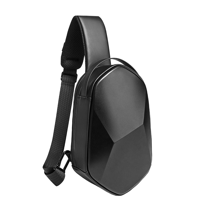 BANGE Chest Bag Men's One-Shoulder Messenger Bag Hard Shell Polyhedron Trend Men's Bag New Bag - Aega