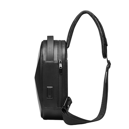 BANGE Chest Bag Men's One-Shoulder Messenger Bag Hard Shell Polyhedron Trend Men's Bag New Bag - Aega