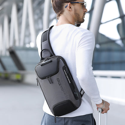 BANGE New Chest Bag Men's Business Anti-Theft Shoulder Bag Technology USB Lightweight Outdoor Men's Messenger Chest Bag - Aega