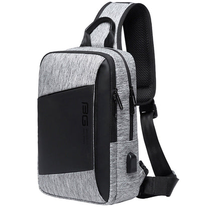 BANGE New Fashion All-Match Outdoor Sports Technology USB Casual Shoulder Men's Business Chest Bag - Aega