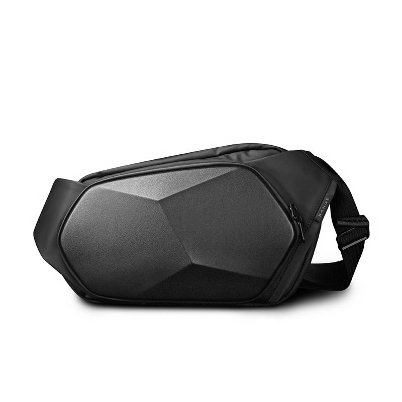 BANGE Shoulder Bag Men's Waterproof Chest Bag Trend Oblique Cross Bag Men's Polyhedral Waist Bag Business Hard Shell Small Bag - Aega