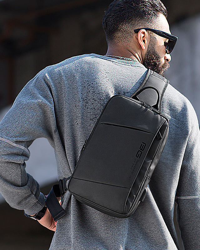 BANGE New Fashion All-Match Outdoor Sports Technology USB Casual Shoulder Men's Business Chest Bag - Aega