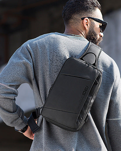 BANGE New Fashion All-Match Outdoor Sports Technology USB Casual Shoulder Men's Business Chest Bag - Aega