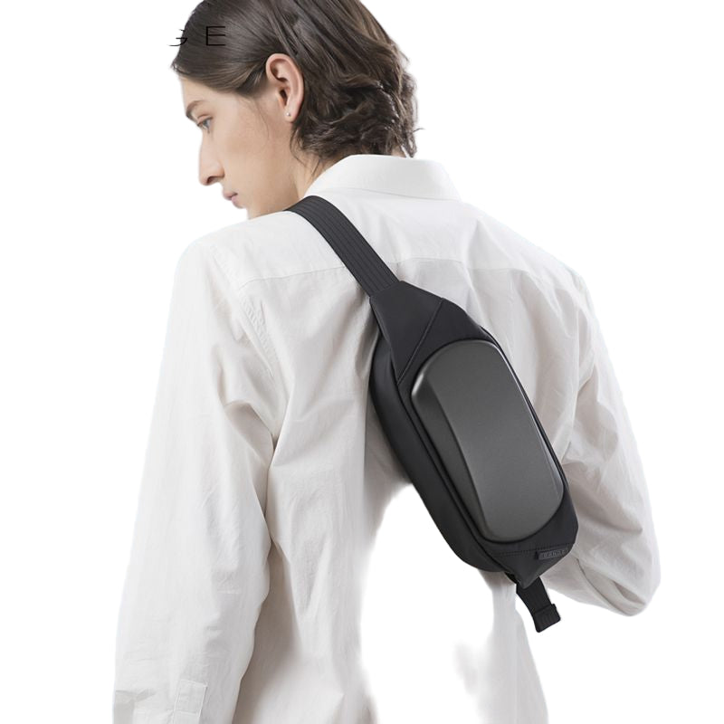 BANGE New Waist Bag Men's Chest Bag Waterproof Shoulder Bag Korean Version EVA Hard Shell Messenger Bag Couples Waist Bag - Aega