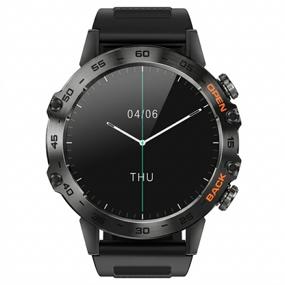 AEGA Nomadic smart watch showing silicone strap detail and textured bezel