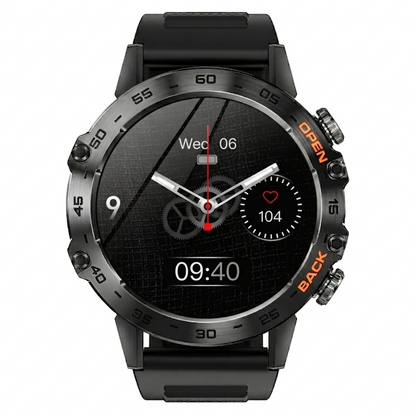 AEGA Nomadic rugged smart watch, alternate angle showing case and strap construction