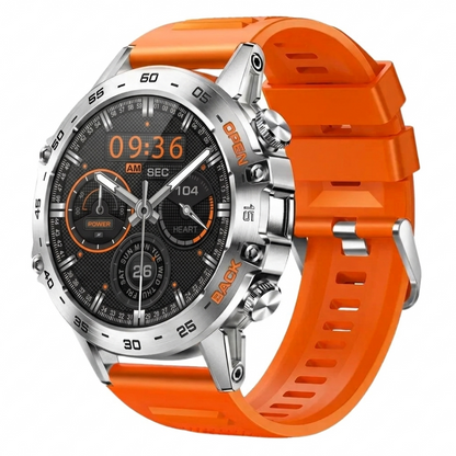 AEGA Nomadic rugged smart watch in orange, men's tough smart watch with up to 21-day battery